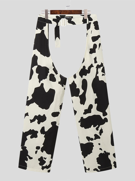 Mens Cow Printed Cutout Pants SKUJ21127 – INCERUNMEN