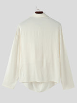 Mens Deconstructed Draped Neck Long Sleeve Shirt SKUK77376