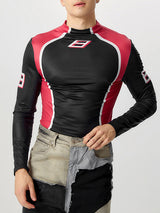 Mens Slim-Fit Contrast Long-Sleeve Bodysuit SKUK81206