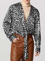 Mens Leopard Print Long-Sleeve Shirt SKUK91579