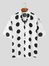 Mens Polka Dot Print Short Sleeve Shirt SKUK72845