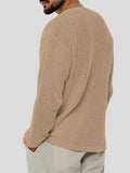 Mens Solid V-Neck Rib-Knit Casual T-Shirt SKUK22852