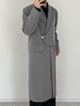 Mens Vintage-Inspired Long Sleeve Coat SKUK75379