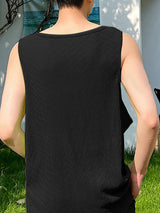 Mens Solid Knit Textured Casual Sleeveless Vest SKUK58495