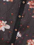 Mens Floral Print Sheer 3/4 Sleeve Shirt SKUK62934