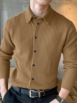 Mens Textured Stripe Long-Sleeve Shirt SKUK72746