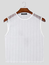 Mens Sheer Mesh Striped Tank SKUK94741