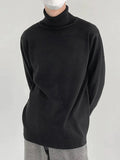 Mens Solid High Neck Casual Knit T-Shirt SKUK40027