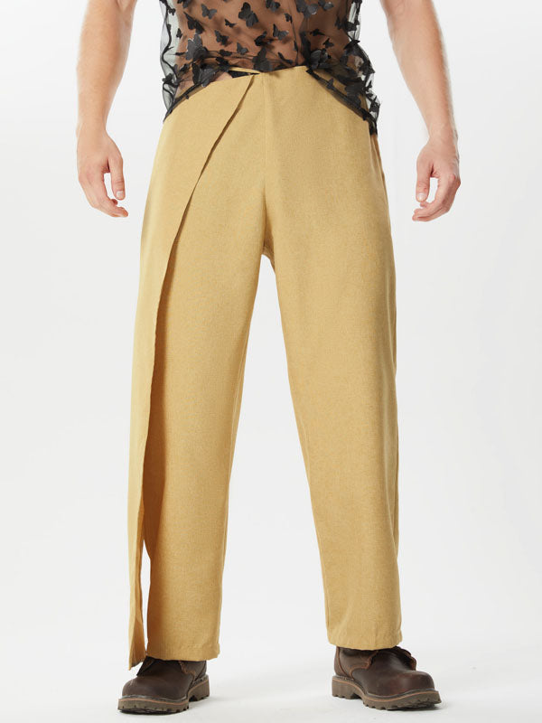 Mens Solid Casual Wide-Legged Pants SKUK57405