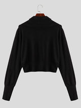 Mens Cutout Zip Design Knit Crop Top SKUK29510