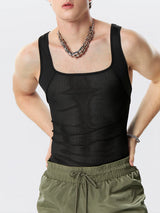 Mens Mesh Patchwork See Through Sleeveless Vest SKUK42902