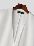 Mens Solid V-Neck Casual Short Sleeve T-Shirt SKUK55286