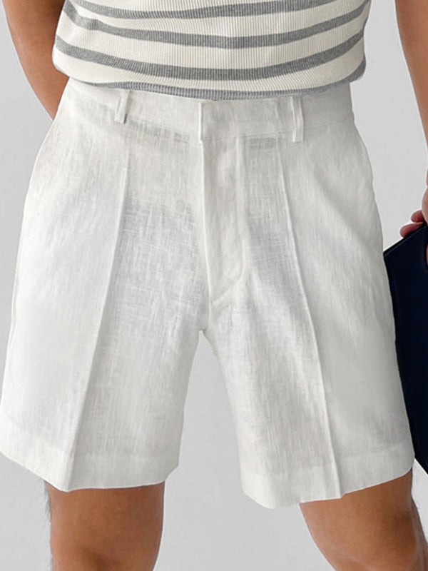 Mens Solid Slant Pocket Casual Shorts SKUK10337