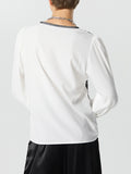 Mens Contrast Lace Trim Lace-Up Shirt SKUK24622