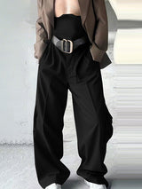 Mens Solid Color High-Waisted Wide-Leg Pant SKUK94131