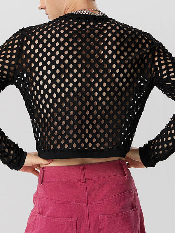 Mens Mesh See Through Crop Top SKUK26898