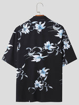 Mens Loose Floral Print Short Sleeve Shirt SKUK71149