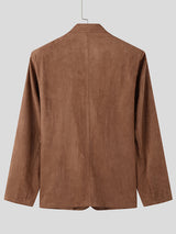 Mens Suede Panel Long-Sleeve Blazer SKUK91128