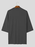 Mens Bear Print Patchwork Short Sleeve T-shirts SKUK64162
