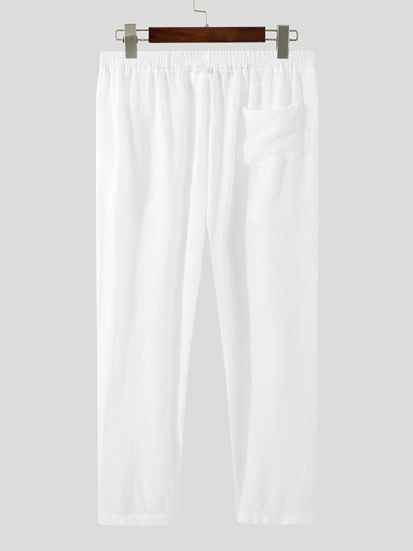 Pantalon décontracté en coton et lin pour hommes SKUH70584