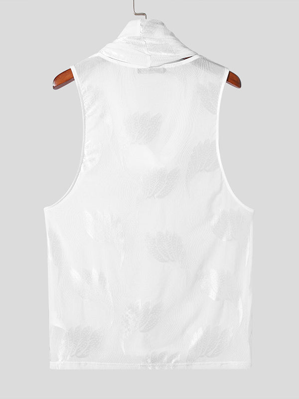 Mens Fashion Lace Dual-Collar U-Neck Tank SKUK64019