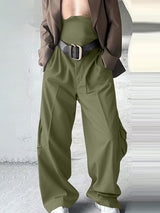 Mens Solid Color High-Waisted Wide-Leg Pant SKUK94131