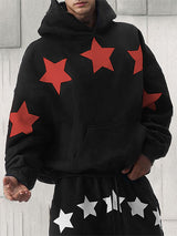 Mens Star Print Pullover Long Sleeve Hoodie SKUK80488