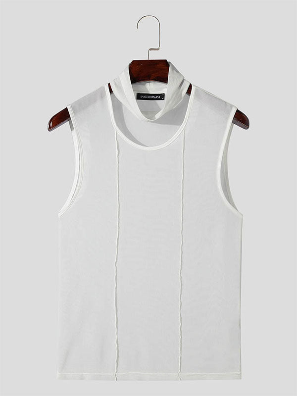 Mens Mesh Choker Design Stretch Sheer Tank SKUK66408