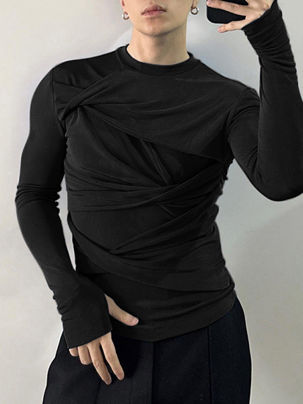 Mens Solid Deconstruction Long Sleeve T-Shirt SKUK34412