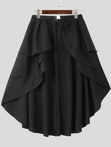 Mens Double-Layer Ruffle Hem Skirt SKUK83292