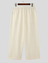 Mens Solid Color Straight-Leg Wide-Leg Pant SKUK75388