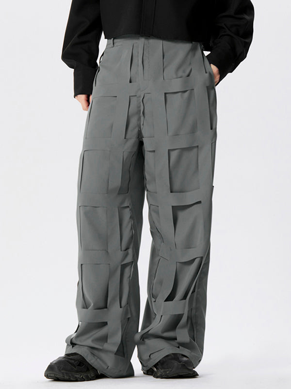 Mens Deconstruction Design Wide Leg Pants SKUK43883