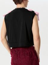 Mens Fleece Patchwork Sleeveless Crop Top SKUK44954