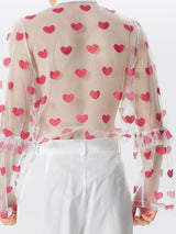 Mens Glitter Heart See Through Tie Shirt SKUK44688