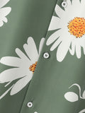 Mens Chrysanthemum Print Short Sleeve Casual Shirt SKUK62577