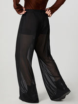 Mens Glitter Mesh See Through Wide Leg Pants SKUK51801