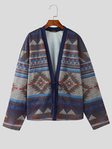 Mens Bohemian Print Long Sleeve Cardigan SKUK83002