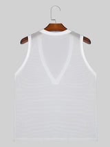 Mens Hollow See Through Knit Sleeveless Vest SKUK52272