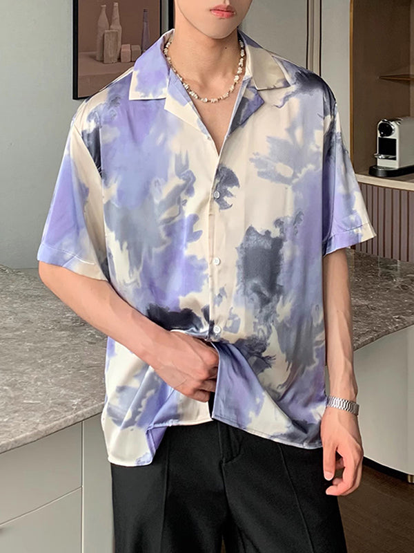 Mens Colorful Tie-Dye Short Sleeve Shirt SKUK71207