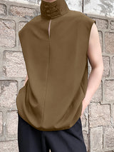 Mens Chinese Style Frog Button Solid Tank Vest SKUK16969