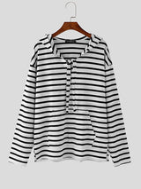 Mens Striped Long-Sleeve Hoodie SKUK89040