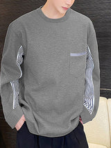 Mens Striped Color-Block Long Sleeve Hoodie SKUK72646