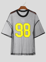 Mens Number Print Half Sleeve T-Shirt SKUK80568