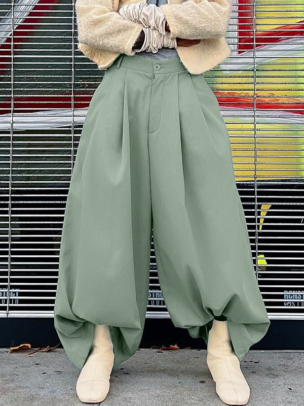 Mens Solid High Waist Wide Leg Pants SKUK55966