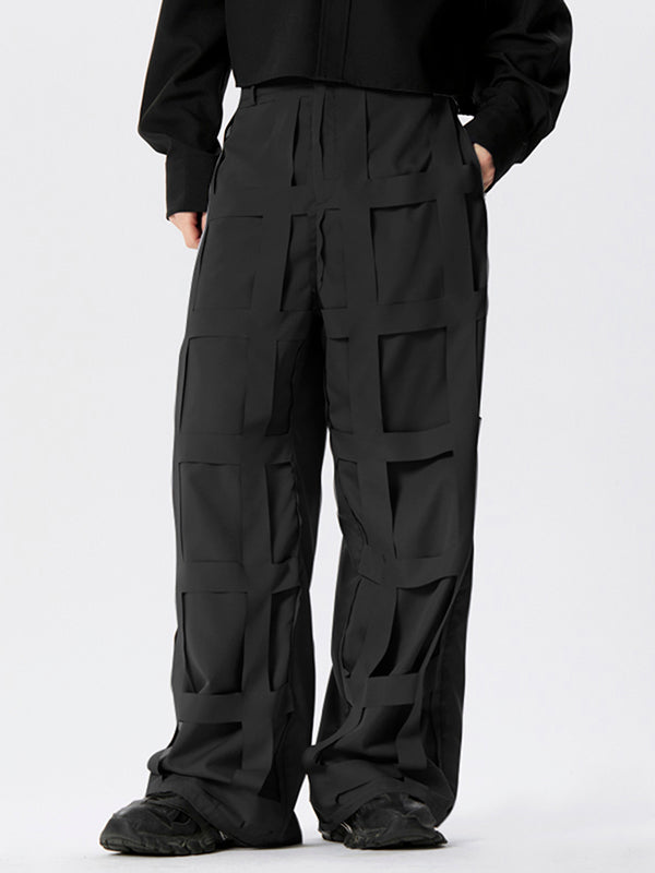 Mens Deconstruction Design Wide Leg Pants SKUK43883