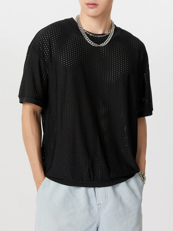 Mens Mesh Knit See Through Casual T-Shirt SKUK20221