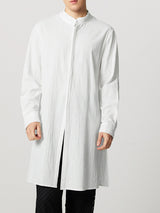 Mens Solid Stand Collar Cotton Muslim Robe SKUK28891