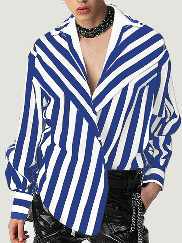 Mens Casual Striped Long Sleeve Shirt SKUK74129