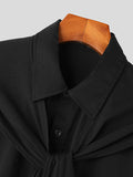 Mens Striped Shawl Casual Short Sleeve Shirt SKUK22765