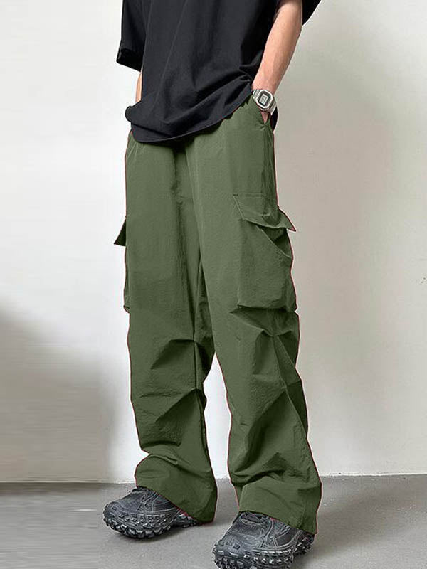 Mens Minimalist Workwear Pocket Design Long Pant SKUK71619